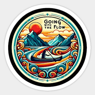 Canoeing, Going with the flow Sticker